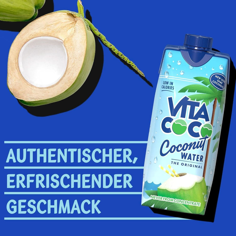 Vita Coco Eau de Coco Pure 12 X 330 ml, hydratant naturel aux électrolytes, sans gluten, riche en vitamine C et potassium Boissons sans alcool Naty Shop