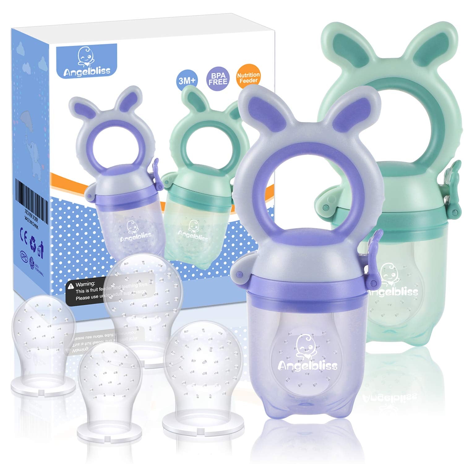 Tétine Pour Bébé/Tétine à Fruit/Tetine Grignoteuse Bebe/Tétine D'alimentation Pour Bébé - Toy de Dentition Pour Bébé, Sans BPA (Pack de 2)