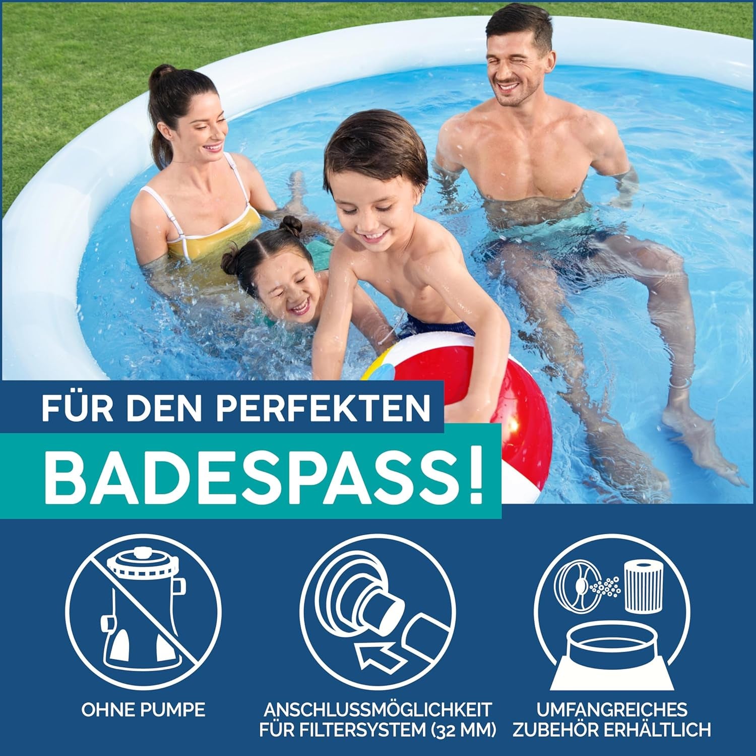 Piscine hors sol Bestway Fast Set sans pompe 305 x 66 cm, bleue, ronde (57456)