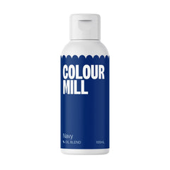 Colorant alimentaire à base d'huile Color Mill Blend, coloris bleu marine - Colorant alimentaire pour chocolat, fondant, muffins, gâteaux, pâtisserie, macarons - Colorant alimentaire pour décoration de gâteaux - 100 ml