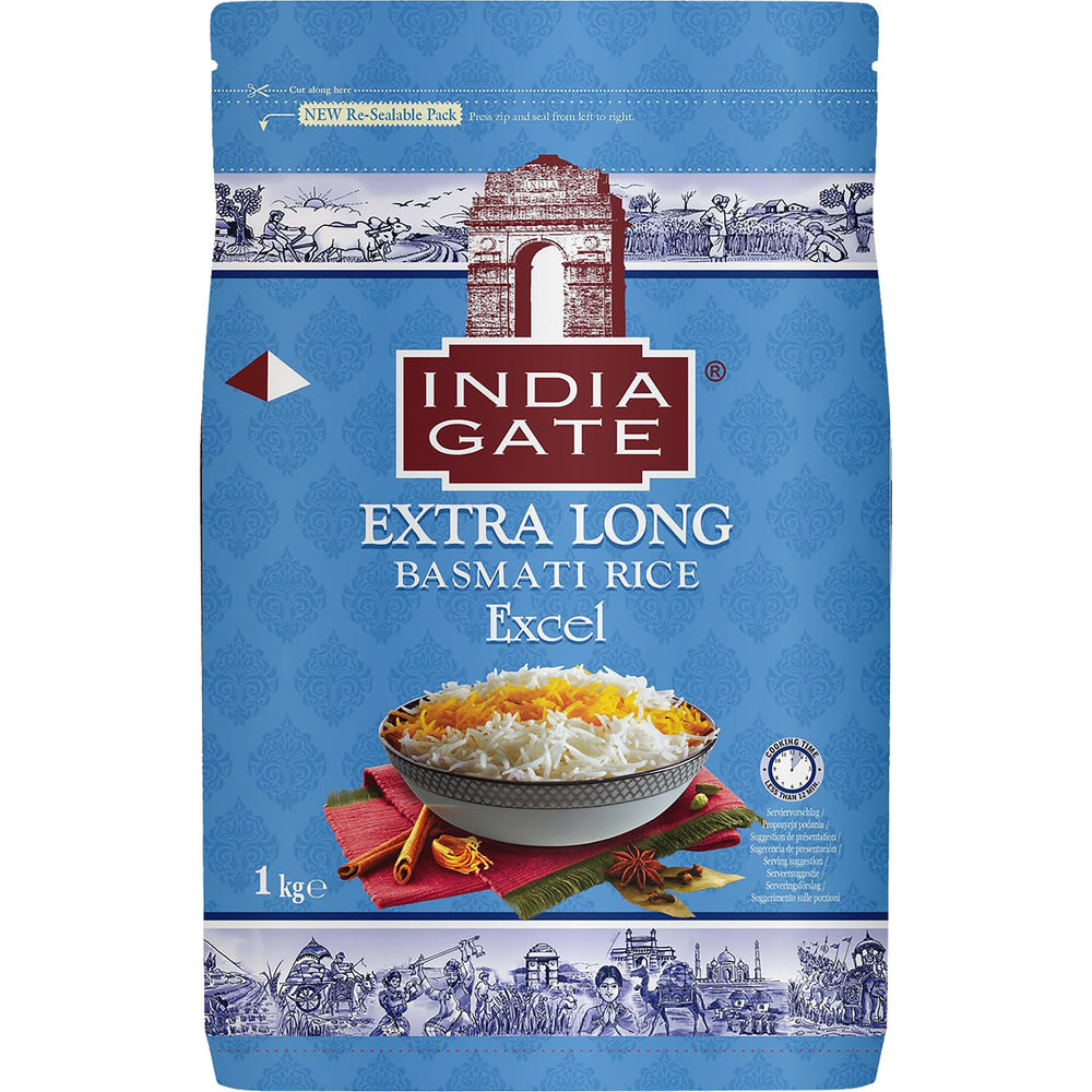 INDIA GATE Premium Basmati Rice – Riz fin à grains longs, aromatique, d'Inde, à grains longs fins (1 x 5 kg)