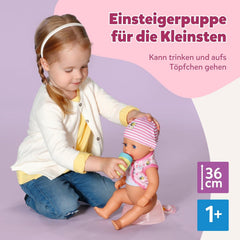 Păpușă bebelușă Baby Born Lena (Fetiță) - 36 cm - 7 funcții, inclusiv accesorii și saltea - Funcționează complet fără baterii - Potrivită pentru copii mici de la 1 an
