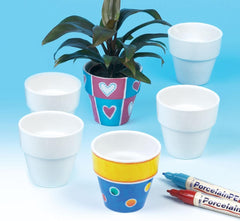 Baker Ross Mini pots en porcelaine (6 pièces), Porcelaine