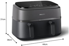 Philips Airfryer Dual Basket 3000 Series, 9L, 2 paniers, 2 plats prêts en même temps, technologie Rapidair plus électroménagers à air chaud Naty Shop