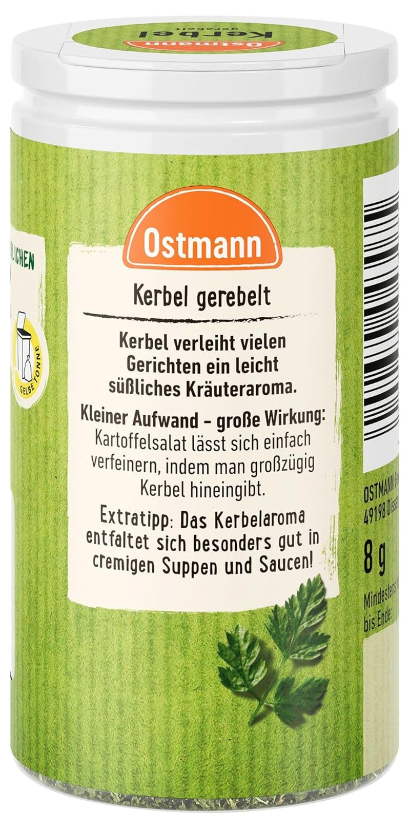 Ostmann Gewürze - Ceinture de Kerbel | Kräuternote für Lammgerichten und deftige Eintöpfe | 8 g dans Der Streudose