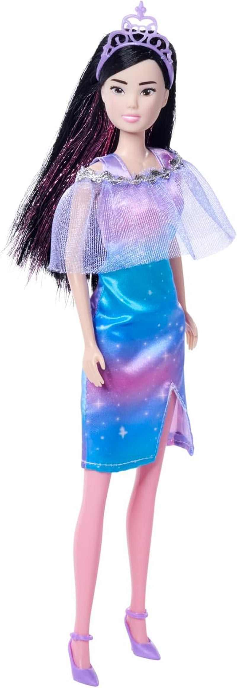 Simba Steffi Love Fantasy Princess, 4 couleurs assorties, un seul article expédié, poupée princesse avec cape et rayures pailletées, 29 cm, à partir de 3 ans