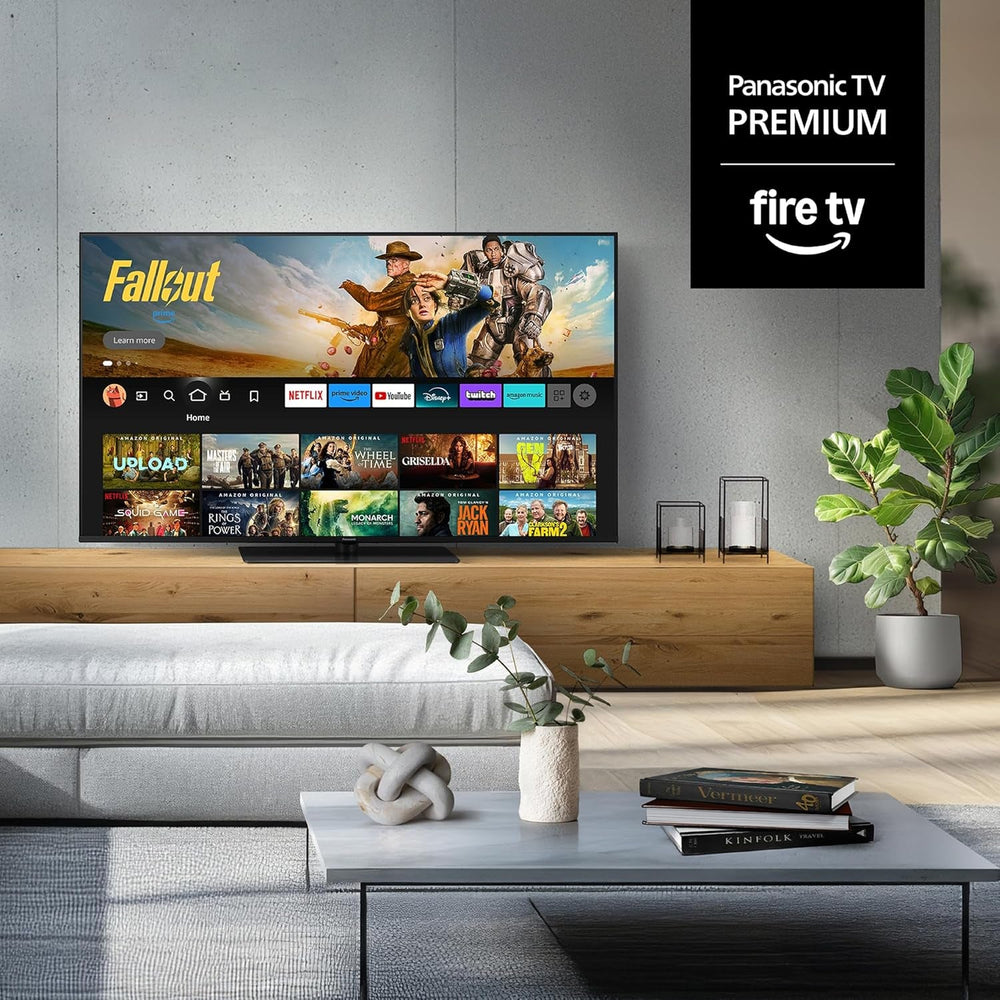 Televizor Panasonic Premium TV-50W85BEZ, seria W85B, 50 inch, televizor inteligent QLED 4K Ultra HD, 2025, 120 Hz, Fire TV, Dolby Vision și Atmos, mod Joc Extrem, Alexa, asistență Apple, Bluetooth, negru