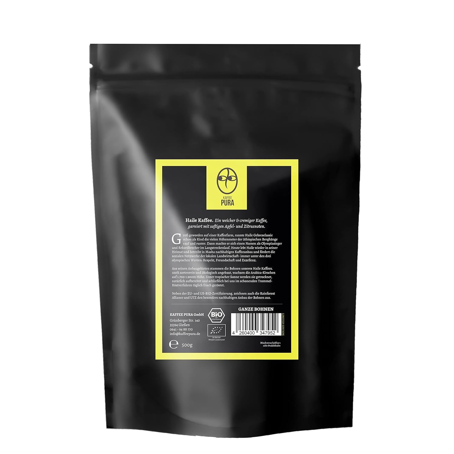 Café Masha de Haile-bio, café en grains entiers 500g