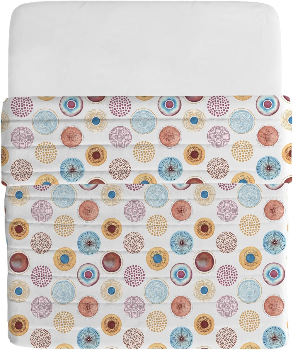 Linge de lit italien couette d'été basique, microfibre imprimée, 250X240Cm, cercle Quilts et couettes Naty Shop