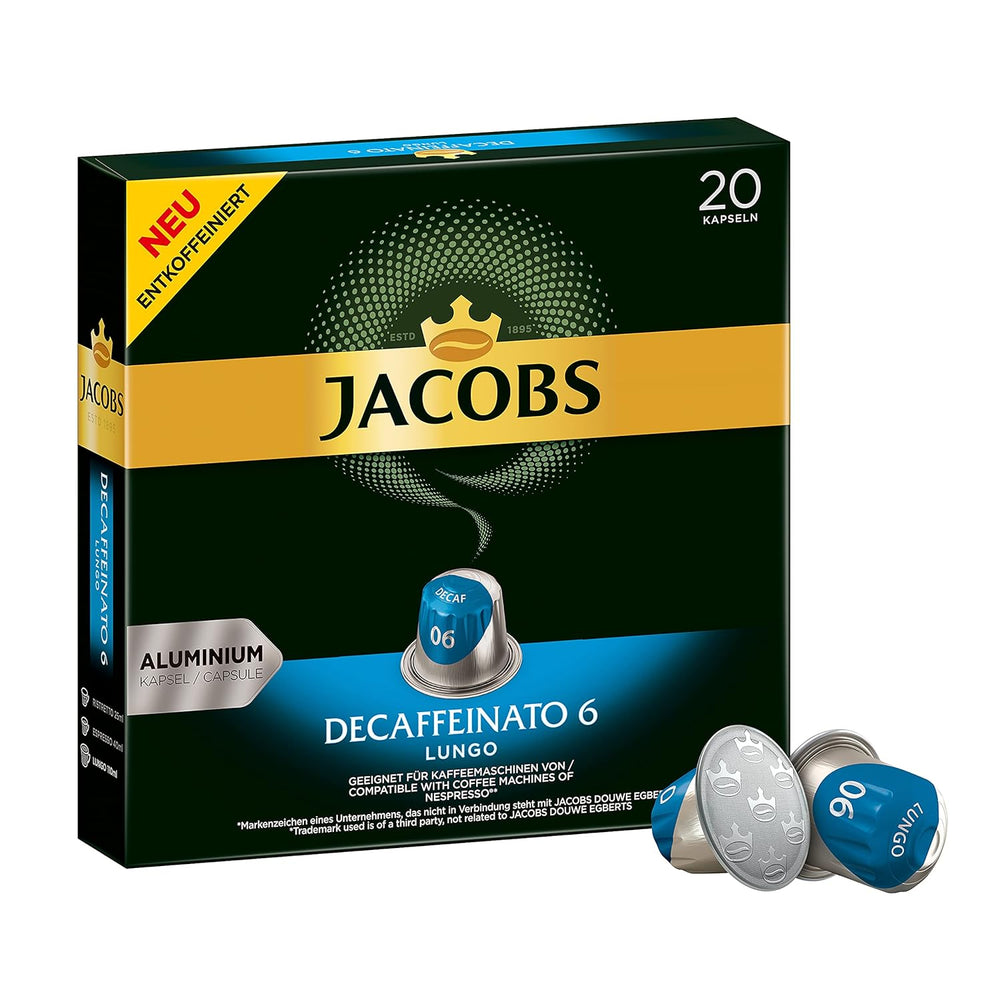 Jacobs Kaffeekapseln Guten Morgen XL Intense - 10er Pack (10 x 20 Getränke) & Kaffeekapseln Lungo Decaffeinato - Intensität 6- 200 Nespresso compatible Kapseln, 10er Pack, 10 x 20 Getränke