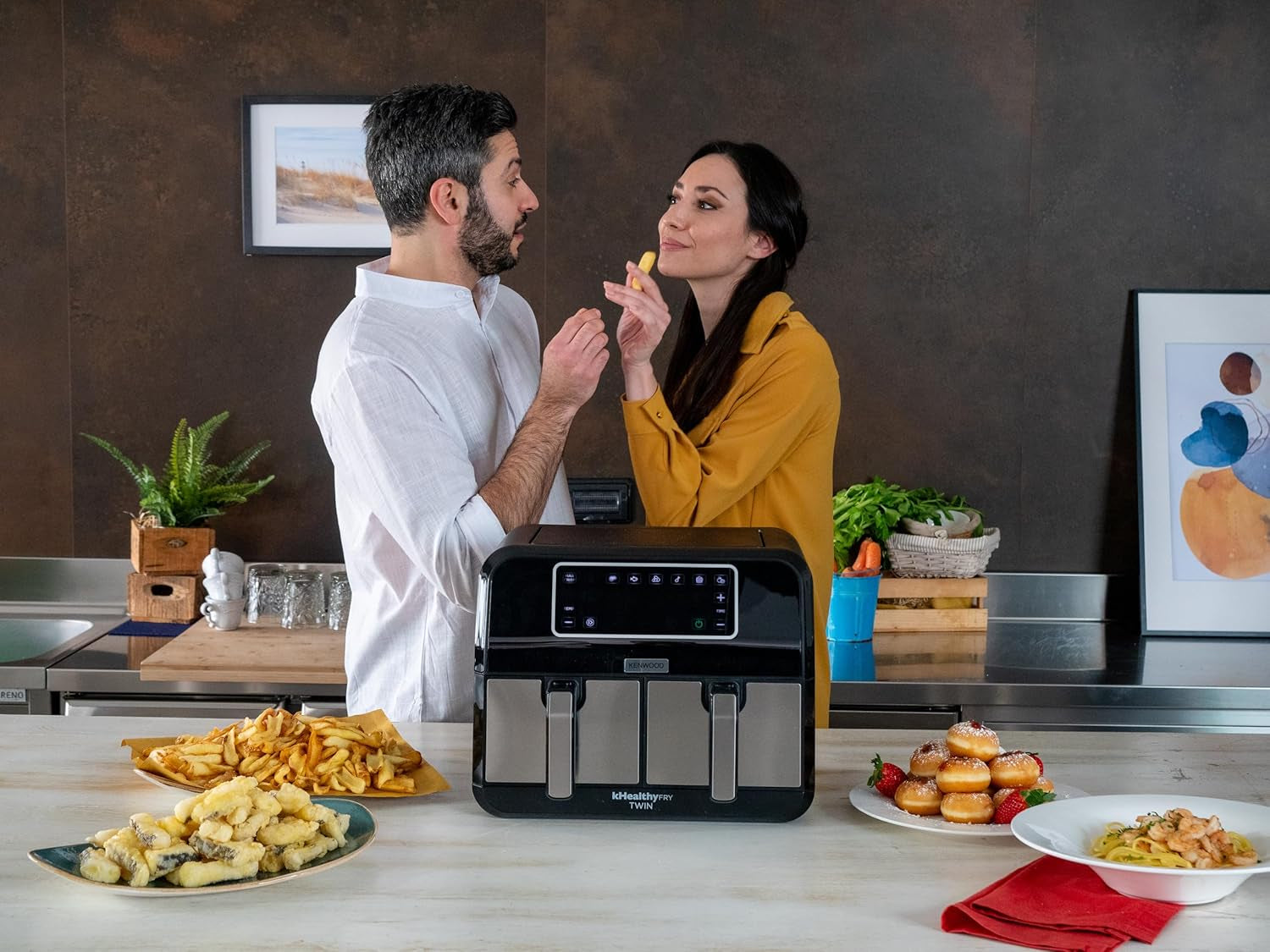 Kenwood Khealthy Twin Airfryer, 8L (2X4L), double chambre, 8 programmes, fonction Dual Cook & Sync Finish, écran tactile Électroménagers Naty Shop