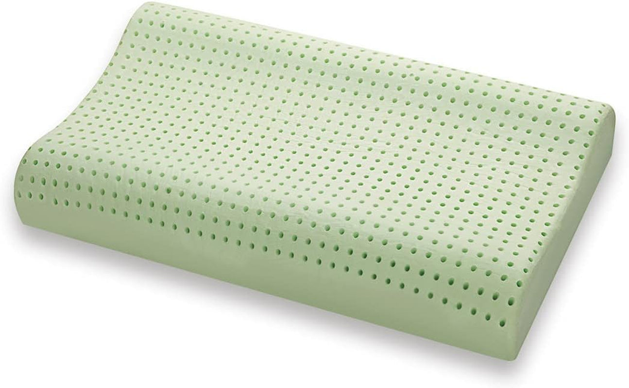 Marcapiuma Oreiller en mousse à mémoire de forme à base de plantes naturelles vertes 2 pièces Oreillers standard Naty Shop Cordialement 1X Doppia Onda Modern