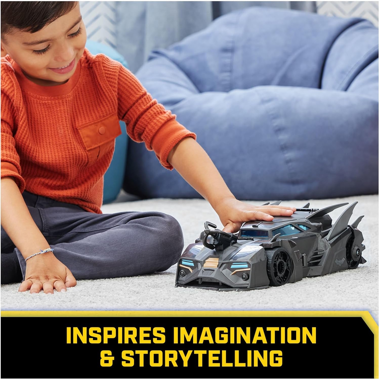 DC Comics Batman Offroad Batmobile avec catapulte avec crochet et cellule grillagée à l'arrière comprenant une figurine Batman de 10 cm pour les fans de super-héros à partir de 4 ans Figurines Naty Shop