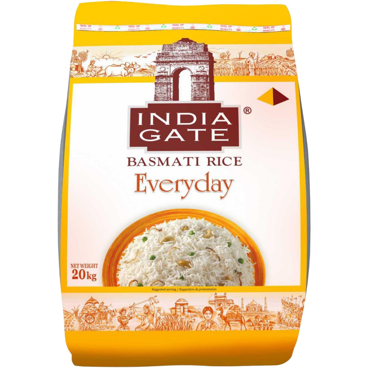 INDIA GATE Premium Basmati Rice – Riz fin à grains longs, aromatique, d'Inde, à grains longs fins (1 x 5 kg)