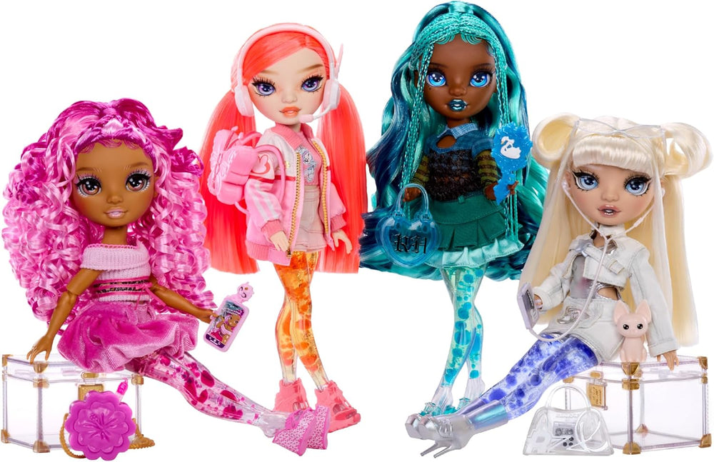 Poupée Rainbow High Sparkle & Shine - Misty - Poupée tendance de 28 cm avec cheveux turquoise et bulles magiques debout colorée, s'habiller et jouer à collectionner pour 4 à 12 ans