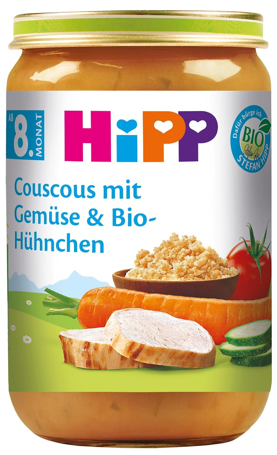 Couscous HiPP aux légumes et poulet biologique, paquet de 6 (6 x 220 g)