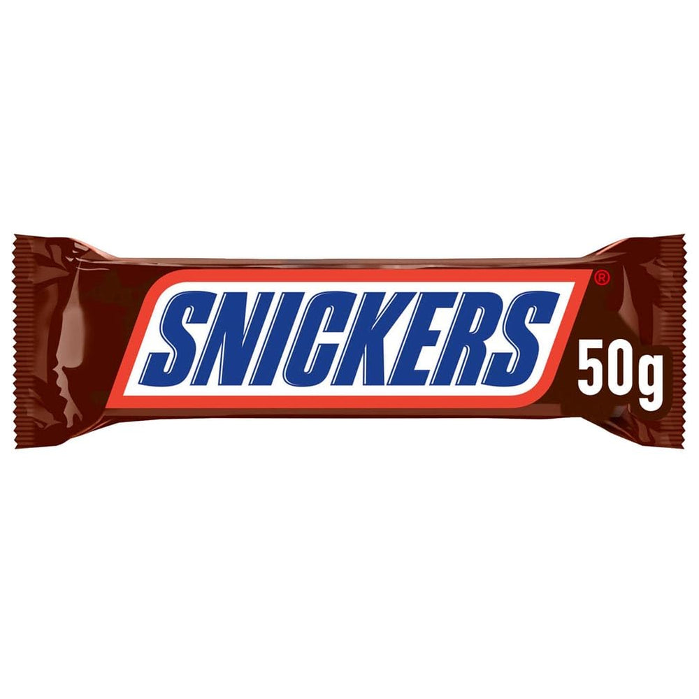 Barre de chocolat Snickers, cacahuètes et caramel, paquet de 5 barres | Snack-foot | (1x5x50g)