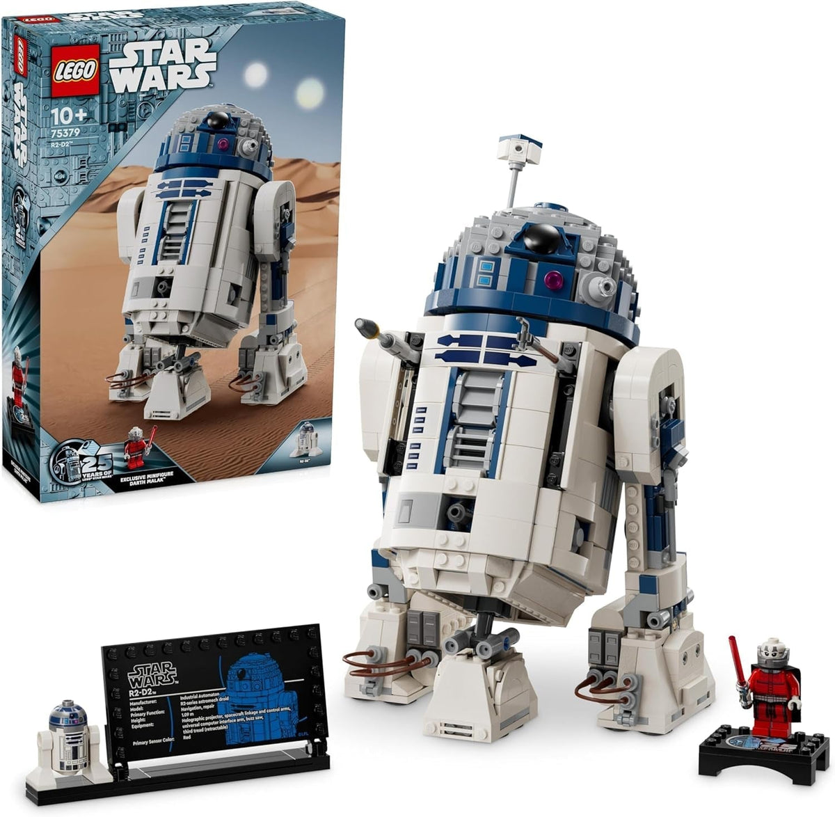 LEGO Star Wars R2-D2 Ensemble de modèles pour enfants garçons filles Figurine de droïde à construire avec figurine de Dark Malek 25e anniversaire et collection de plaques de décoration Idée cadeau 75379 Ensembles de construction Besuche den LEGO-Store Single