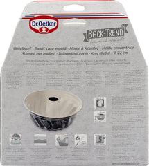 Dr. Oetker Gugelhupfform Ø 22 Cm BACK-TREND, Backform Für Gugelhupf, Runde Bundform Aus Stahl Mit Keramisch Verstärkter Antihaft-Beschichtung (Farbe: Creme/Anthrazit), Menge: 1 Stück Moules et plaques pour la pâtisserie Naty Shop