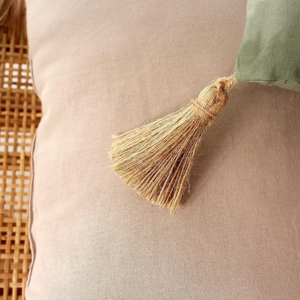 Couette 4 pompons, jute, 90 X 190 Cm, argile, 2007AGCHLJT090190, 90 X 190 Cm Quilts et quilts Naty Shop