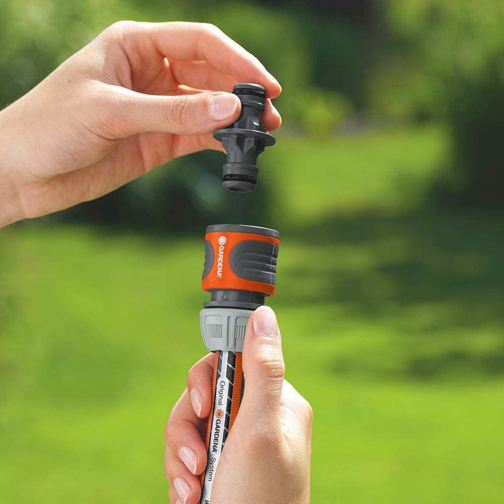 Kit de raccords Gardena : raccord de tuyau pour rallonge de 13 mm (1/2") et 15 mm (5/8"), même sous haute pression d'eau, montage facile (18283-20)