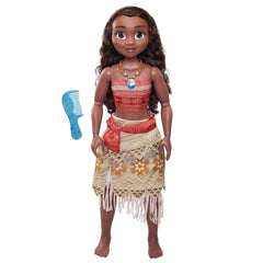 Disney Princess Moana 80 cm Play Doll par Jakks Pacific Poupée mobile avec brosse pour peigner ses boucles ondulées Robe inspirée du film Collier pendentif détachable Naty Shop Dolls Titre par défaut