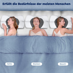SAHEYER oreiller orthopédique oreiller de soutien de la nuque oreiller de tête, oreiller cervical ergonomique oreiller pour dormeur latéral 60 X 40 X 13/11 cm oreiller en mousse à mémoire de forme pour dormeur latéral, dos et ventre Oreillers orthopédiques cervicaux Naty Shop