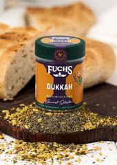 Fuchs Gewürze Gourmet Selection Naher Osten-Afrika – Dukkah Gewürzmischung, nachfüllbarer Gewürz Mix, zum Verfeinern von Fisch und Lamm, végétalien, 50 g