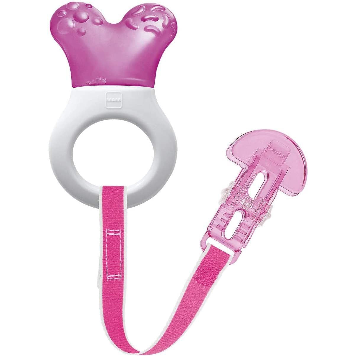 MAM Mini Cooler & Clip, Cure-dents & Clip, Anneau de dentition, Rose
