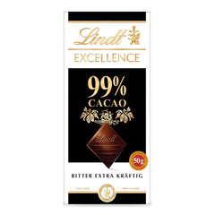 Lindt EXCELLENCE 99% Kakao - Edelbitter-Schokolade | 50 G Tafel | Extra Kräftige Bitter-Schokolade | Intensiver Kakao-Geschmack | Dunkle Schokolade | Vegane Schokolade | Schokoladengeschenk Naty Shop Default Title