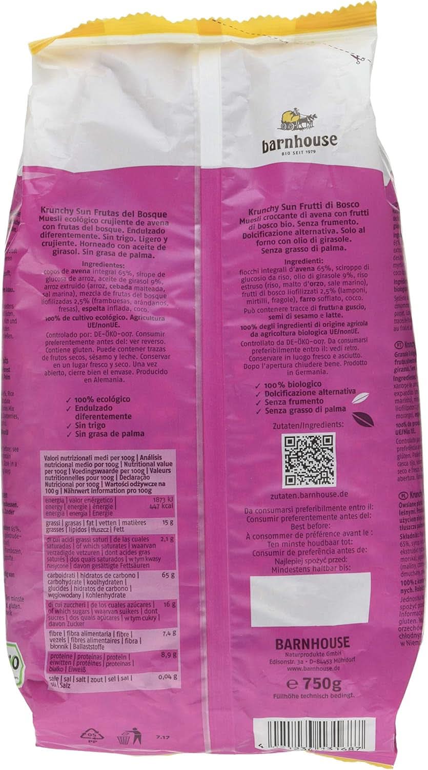 Barnhouse Muesli Krunchy Sun Fruits, 750 grame Cereale Naty Shop