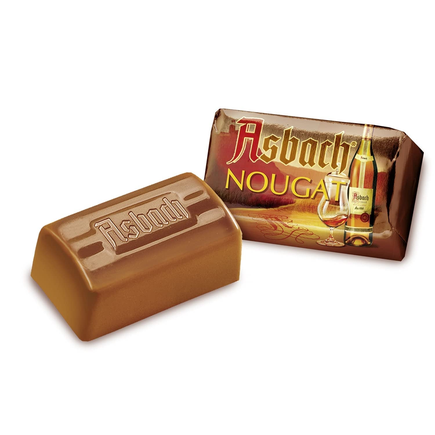 RCP Asbach Praliné Mix, avec et sans croûte, garniture liquide, alcoolisé, merveilleux cadeau, 2 X 125 grammes Naty Shop Chocolates