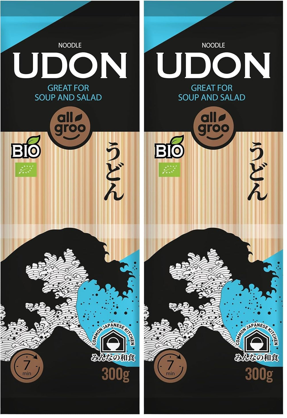 Nouilles de blé biologiques Allgroo, Udon, CN-BIO-154-1 x 300 g