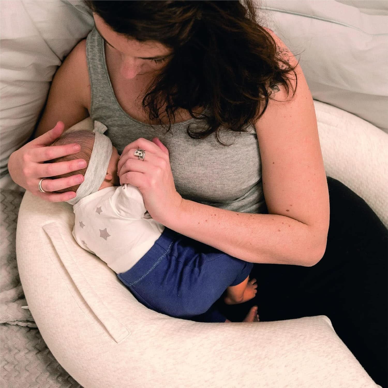 Coussin d'allaitement multifonction 4 en 1, Soft Nova, beige, oreiller simple : 202 cm, fauteuil, 40 X 75 X 22 cm Accessoires Alimentation et Allaitement Bebe Naty Shop