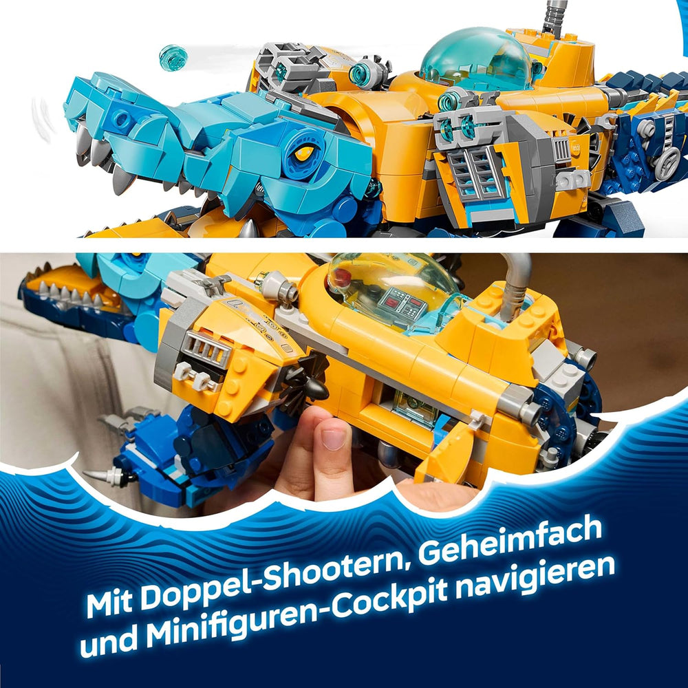 LEGO DREAMZzz 2in1 Krokodil-U-Boot - Spielzeug verwandelbar in Adler-U-Boot - incl. 3 Minifigures, 2 Spinnen und Einer sammelbaren blue Treasure-Kreatur - Geschenk für Jungen ab 8 Jahren - 71512