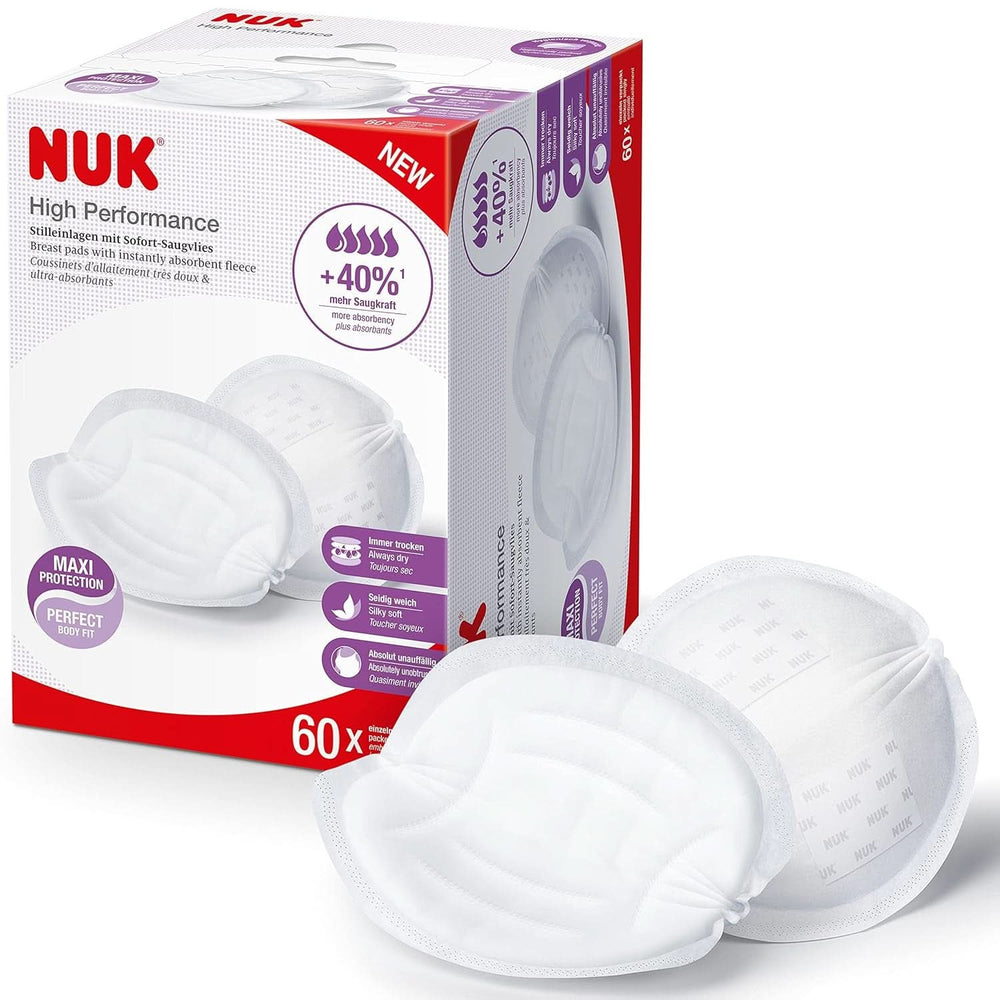 NUK High-Performance Einweg-Stilleinlagen Mit Sofort-Saugvlies | Einlagen Zum Stillen | Emballage individuel | +40 % de puissance d'aspiration en plus | 60 Stück Aliments pour bébés et accessoires d'allaitement Naty Shop 60 Stück High Performance