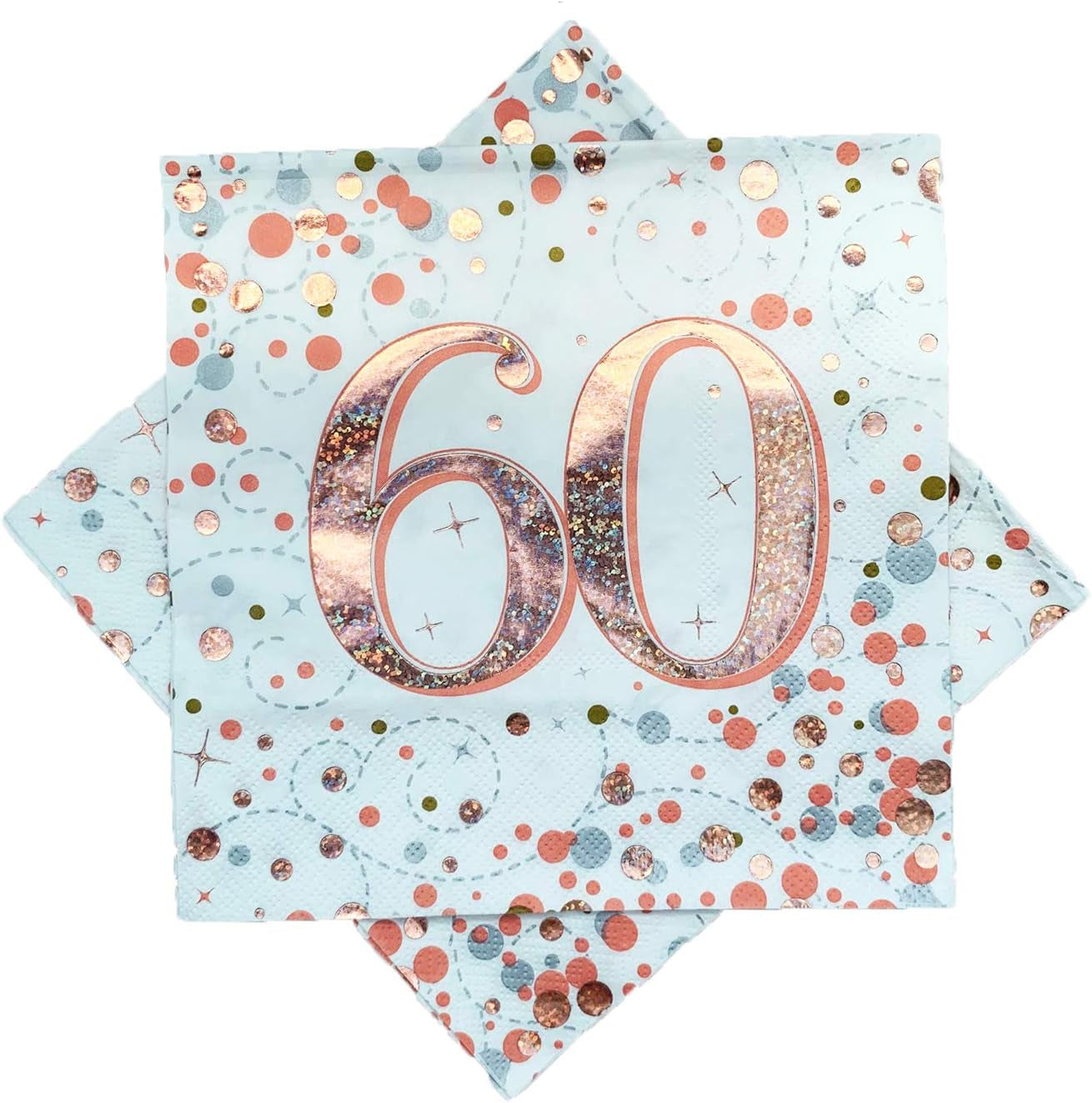 Șervețele Sparkling Fizz 60Th Rose Gold 33 Cm X 33 Cm 3-Ply 16 bucăți