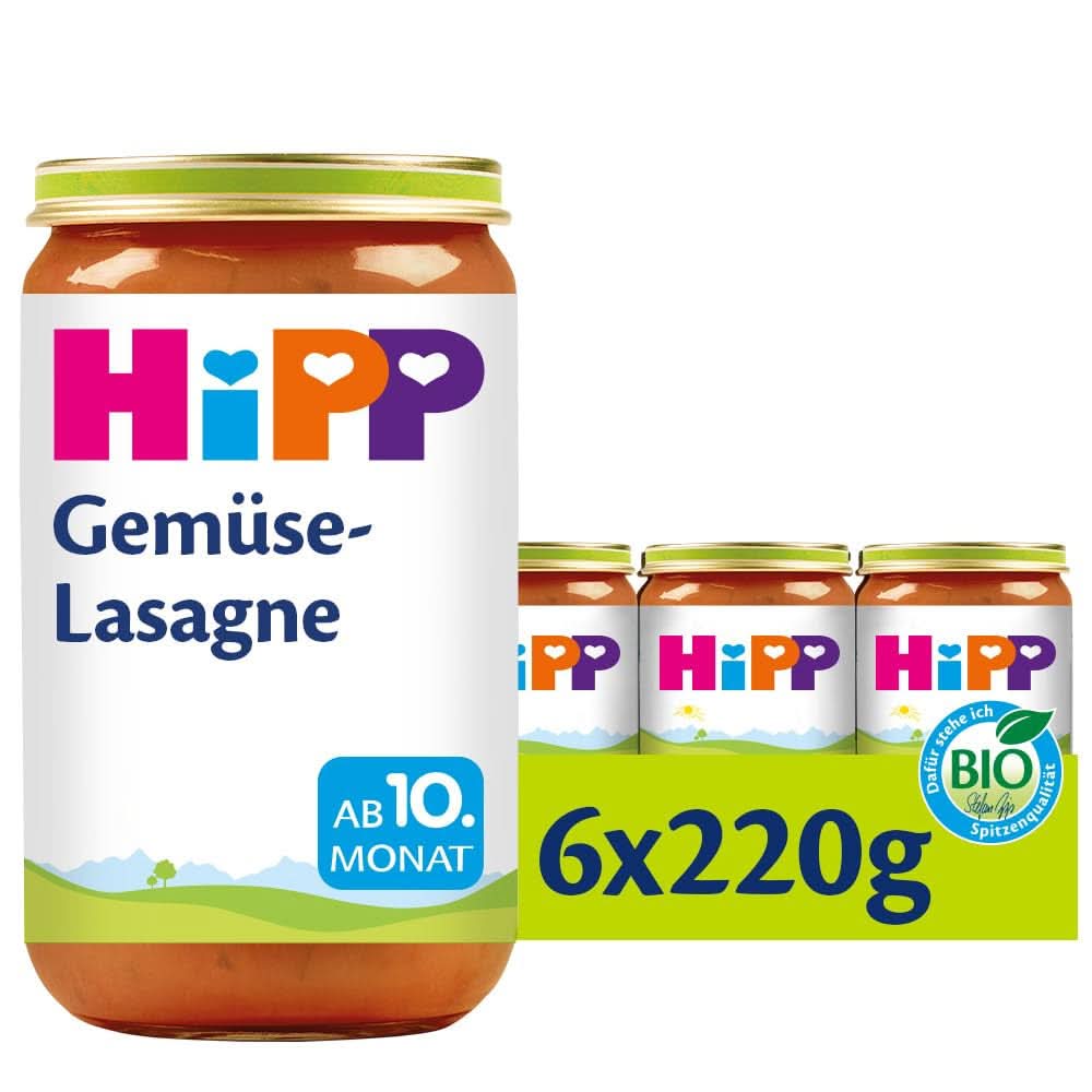 Hipp Pasta Bambini - Lasagne aux légumes, pack de 6 (6 X 220 g) Mère et Enfant Naty Shop