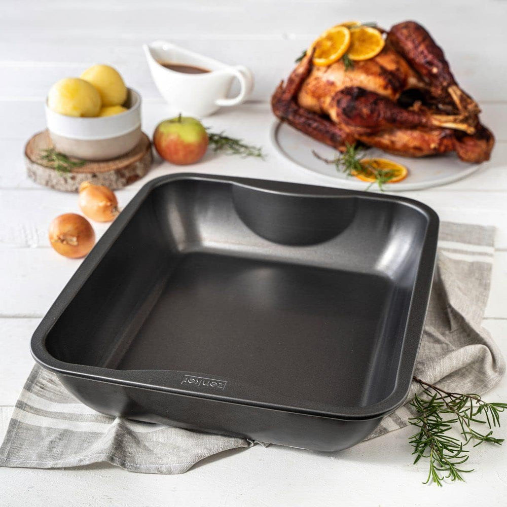 Zenker Xxl-Brat- Und Auslaufform (40 X 8 X 34 Cm) CUISSON SPÉCIALE, Rechteckige Ofenform Mit Antihaftbeschichtung, Backblech Für Krosse Braten & Saftige Aufläufe (Farbe: Schwarz), Menge: 1 Stück Moules et plateaux pour la cuisson Naty Shop
