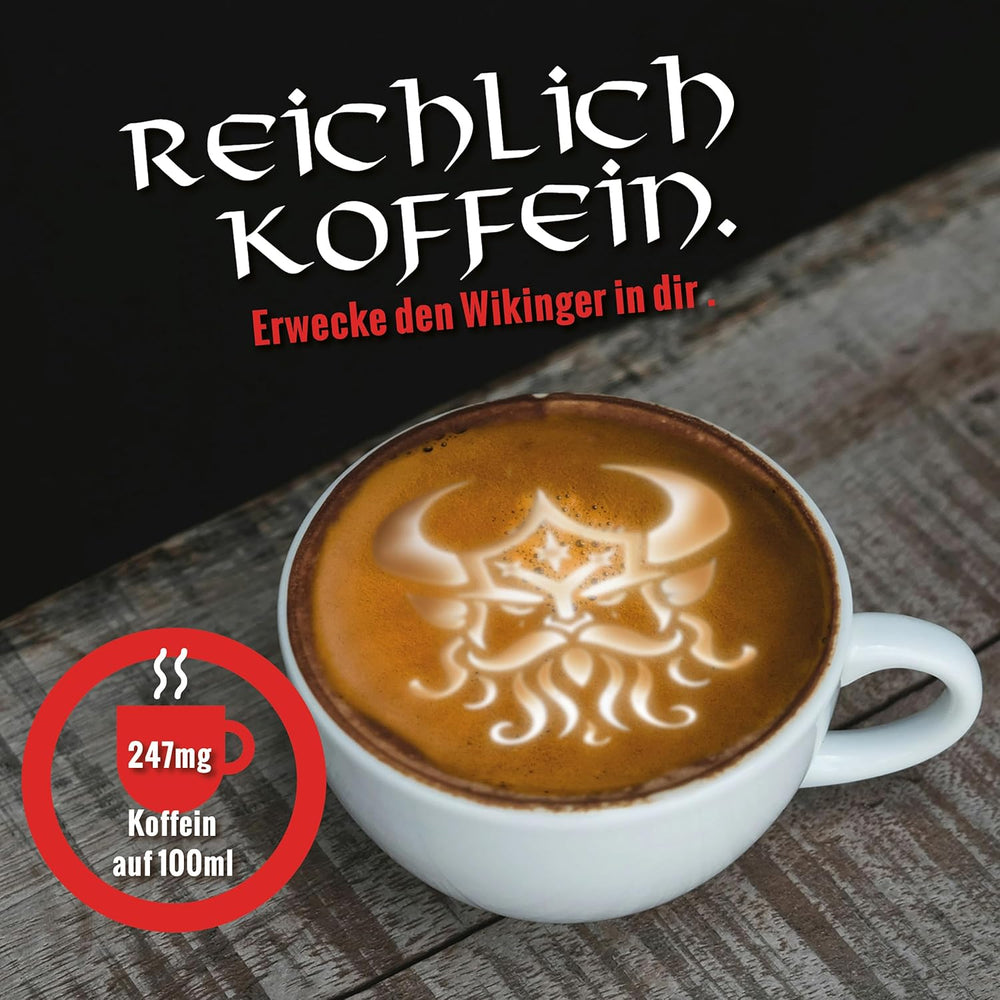 Rôti vierge - GUNNAR - 1kg - Café de Bohême entier extra fort - Kräftige Robusta-Röstung - 494mg Kaffein je Tasse - Würzig & Kraftvoll mit Noten von dunkler Schokolade - Säurearm