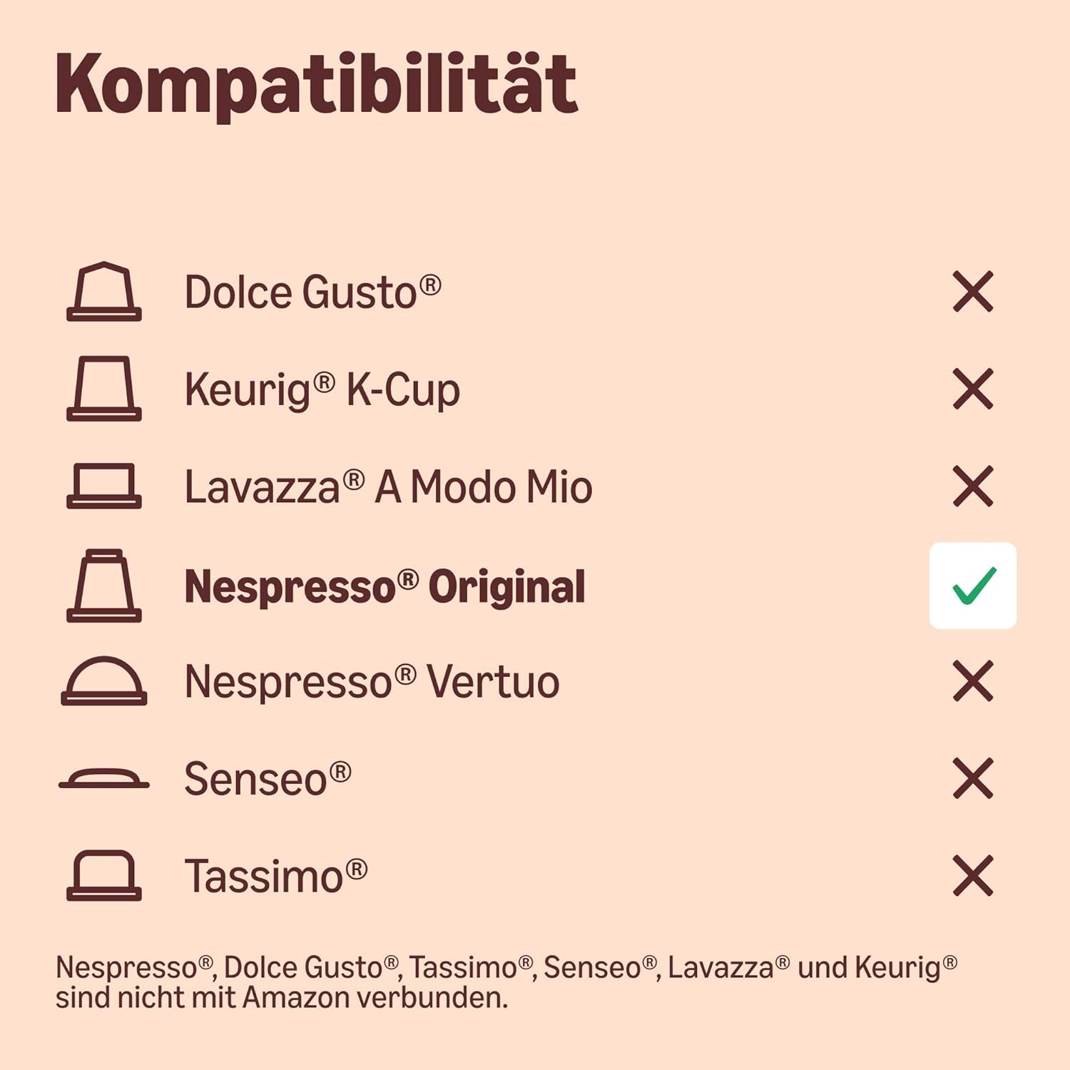 Par Amazon Capsules de café Heimkompostierbare, compatibles avec Nespresso, 100 % Arabica colombien, 20 pièces – Certifié Rainforest Alliance