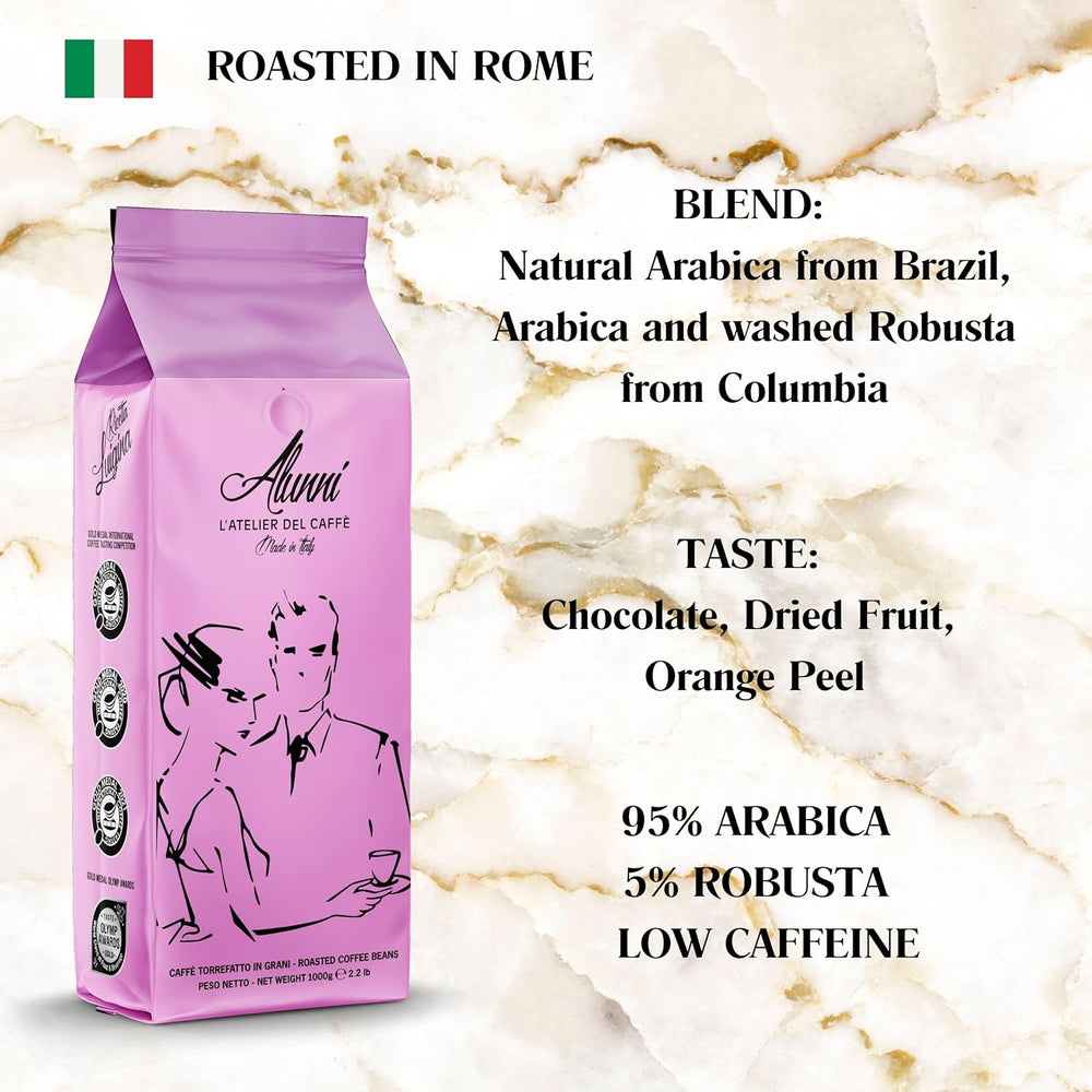 Ganze Kaffeebohnen, mittelgeröstet, Espresso, beste Crema, 1 kg, italien authentique, Premium-Qualität, überlegenes Aroma in allen Kaffeemaschinen, blue Etikett, 20 % Arabic, 80 % Robusta,