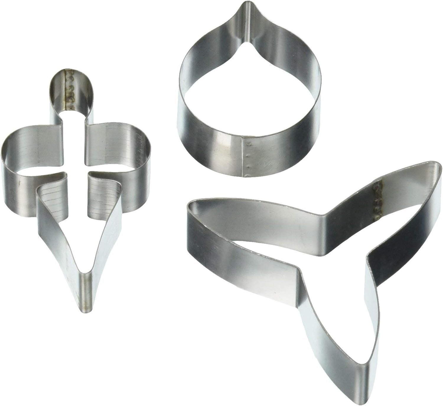 MO223 Coupe-Fleurs, Orchidée Lune, Assortiment, Acier Inoxydable, Argent, 4 x 1,2 x 4,2 cm, 3 Pièces