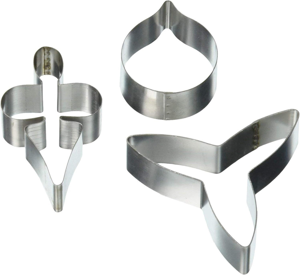 MO223 Coupe-Fleurs, Orchidée Lune, Assortiment, Acier Inoxydable, Argent, 4 x 1,2 x 4,2 cm, 3 Pièces