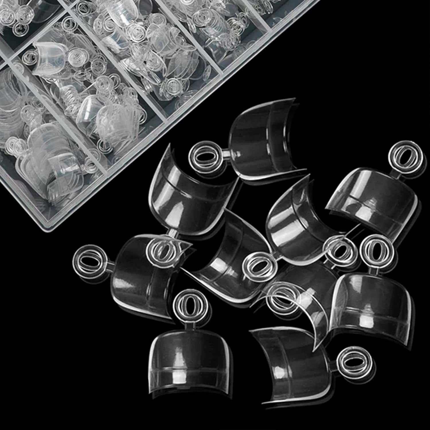 600 pièces ovales courts ongles artificiels 12 tailles demi-couverture acrylique faux ongles conseils ongles artificiels pour manucure femmes salon bricolage (transparent)