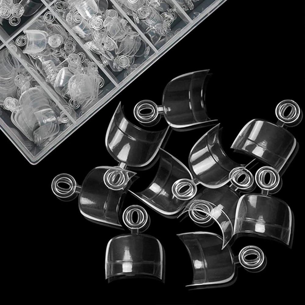 600 pièces ovales courts ongles artificiels 12 tailles demi-couverture acrylique faux ongles conseils ongles artificiels pour manucure femmes salon bricolage (transparent)