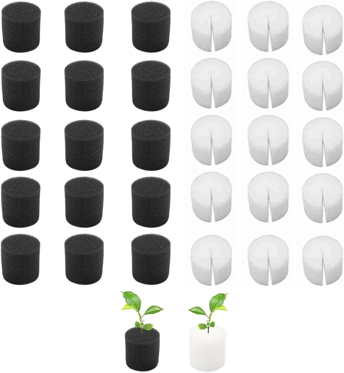 50 pièces 32*30mm éponges hydroponiques propagation de la laine de roche système hydroponique bloc d'éponge de propagation éponges de semis système hydroponique de serre pour la culture de semis de légumes et de fleurs