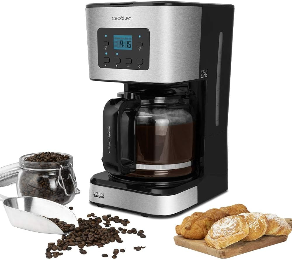 Expresso avec filtre Cecotec Coffee 66 Drop and Touch, puissance 950 W, 1,5 L, 12 tasses, écran tactile, carafe en verre, minuterie 24 heures, 6 interrupteurs, filtre à mailles réutilisable