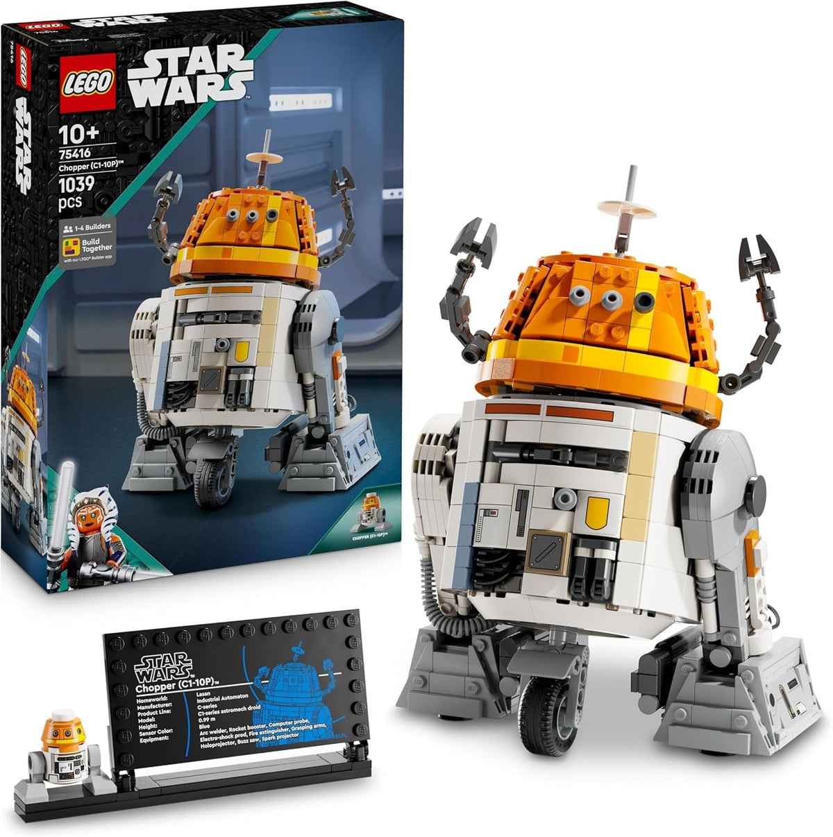 Figurine LEGO Star Wars 75416 Ahsoka Astromech Droid Chopper (C1-10P) - jouet avec tête mobile, bras amovibles et roue centrale - cadeau pour les fans d'Ahsoka, garçons et filles de plus de 10 ans Jeux de construction Besuche den LEGO-Store Titre par défaut