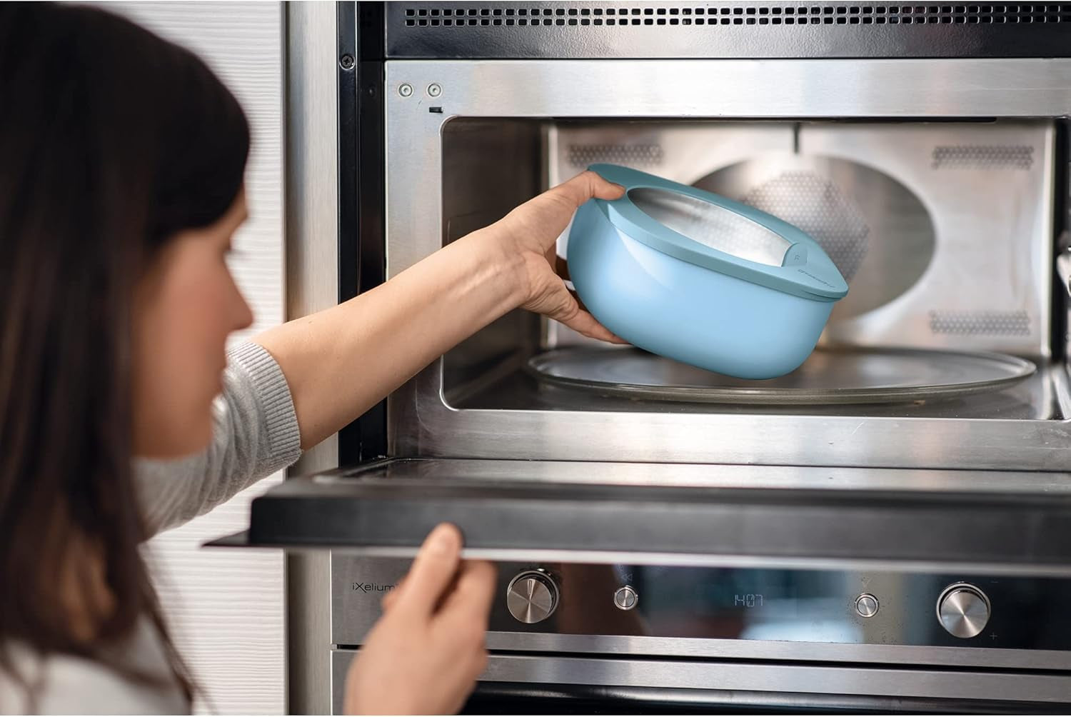 Guzzini - Kitchen Active Design, STORE&MORE Lot de 3 boîtes hermétiques pour réfrigérateur/congélateur/micro-ondes, hautes - 19,5 x 19,5 x h12,3 cm | 750/1550/2800 cc- 17070852 Boîtes de conservation alimentaire Naty Shop